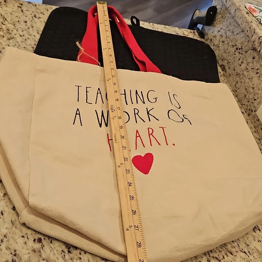 Rae Dunn Lightweight Canvas Teacher Tote, NWOT❤️